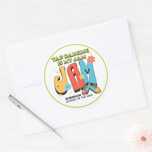 Retro Tap Dancing is My Jam Customizable Runder Aufkleber (Umschlag)