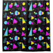 RETRO TAPE FARBIGE FORMEN DUSCHVORHANG (Vorderseite)