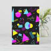 RETRO TAPE FARBIGE FORMEN EINLADUNG (Stehend Vorderseite)