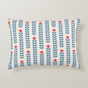 Retro-Tapete - Blumenmuster mit abstraktem Scanner Dekokissen