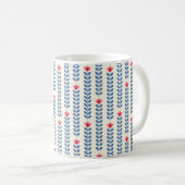 Retro-Tapete - Blumenmuster mit abstraktem Scanner Kaffeetasse (VorderseiteRechts)