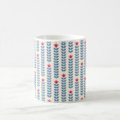 Retro-Tapete - Blumenmuster mit abstraktem Scanner Kaffeetasse (Mittel)