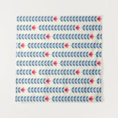 Retro-Tapete - Blumenmuster mit abstraktem Scanner Wandteppich (Vorderseite (Horizontal))
