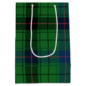 Retro Tartan Davidson Green Kariert Mittlere Geschenktüte (Rückseite)