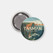 Retro Tasman Nationalpark Magnet (Vorderseite/Rückseite)