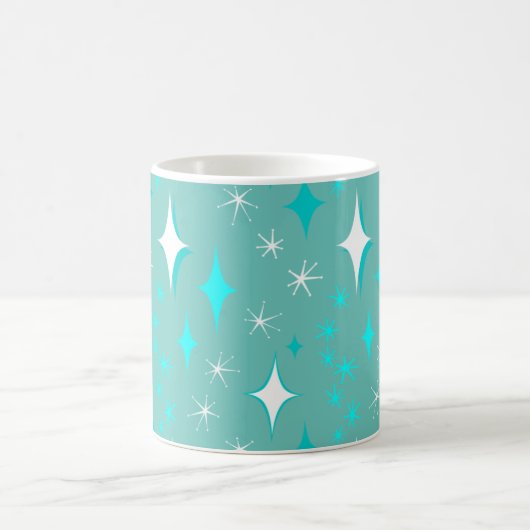Retro-Tasse Aquamarin und White Star Kaffeetasse (Mittel)