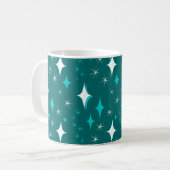 Retro-Tasse Aquamarin und White Star Kaffeetasse (Vorderseite Links)
