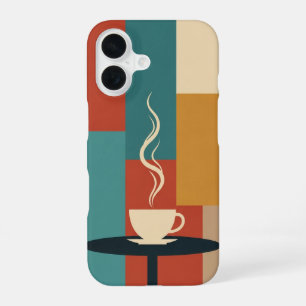 Retro-Tasse auf rundem Tisch iPhone 16 Hülle