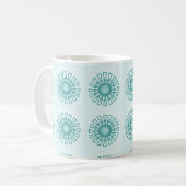 Retro Tasse der Flora, Aquamarin (Vorderseite Links)