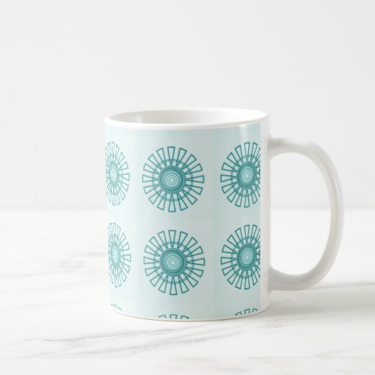 Retro Tasse der Flora, Aquamarin (Rechts)
