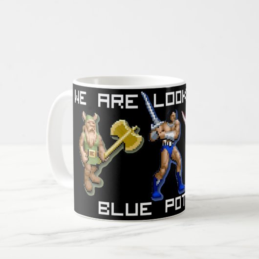 Retro Tasse des goldenen Axt-Blizzards (Vorderseite Links)