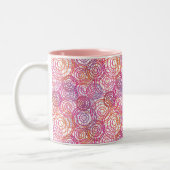 Retro Tasse des rosa Blasenmusters (Links)
