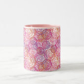 Retro Tasse des rosa Blasenmusters (Mittel)