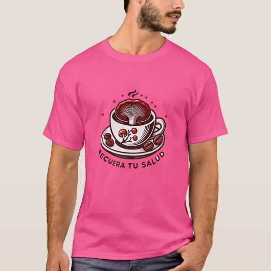 Retro-Tasse Kaffee mit Ganoderma T-Shirt (Vorderseite)