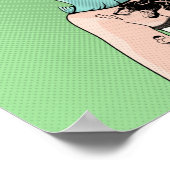 Retro tätowierte Frau Poster (Ecke)