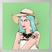 Retro tätowierte Frau