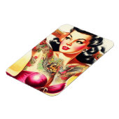 Retro-Tätowierte Pin-Up Magnet (Linke Seite)