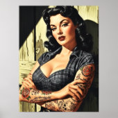 Retro tätowierte Pin-up Poster (Vorne)