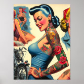 Retro-Tätowierte Pin-up Poster (Vorne)