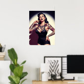 Retro tätowierte Pin-up Poster (Heimbüro)