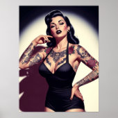 Retro tätowierte Pin-up Poster (Vorne)