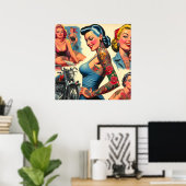 Retro-Tätowierte Pin-up Poster (Heimbüro)