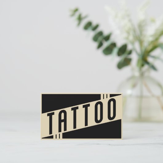 Retro-Tätowierung Visitenkarte (Stehend Vorderseite)