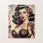 Retro Tatto Goth Girl Puzzle (Vertikal)