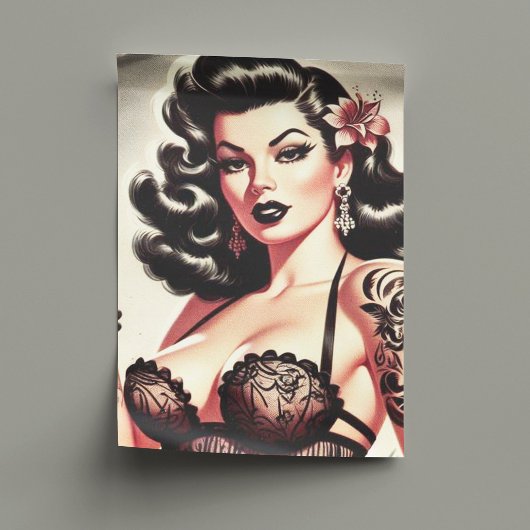 Retro Tatto Goth Girl Seidenpapier