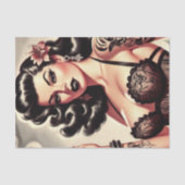 Retro Tatto Goth Girl Seidenpapier (Vorderseite)