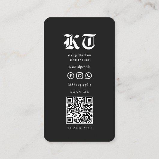 Retro Tattoo Artist Black Lila Pink Visitenkarte (Rückseite)