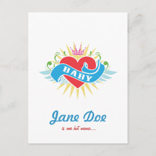 Retro-Tattoo-Baby-Shower-Einladungen Einladungspostkarte