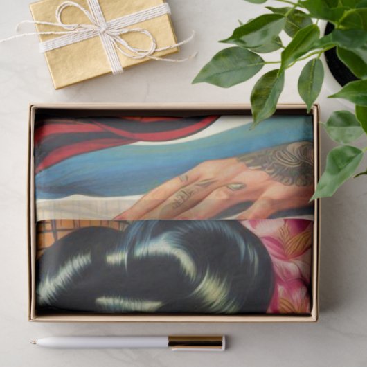 Retro Tattoo Beach Button-up Seidenpapier (Geschenk)