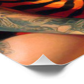 Retro Tattoo Beach Pin-up Poster (Ecke)