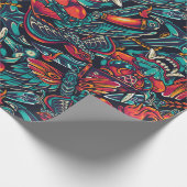 Retro Tattoo Design Geschenkpapier (Ecke)