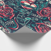 Retro Tattoo Design Geschenkpapier (Ecke)