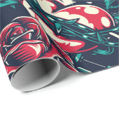 Retro Tattoo Design Geschenkpapier (Rolleneckpunkt)