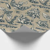 Retro Tattoo Design Geschenkpapier (Ecke)