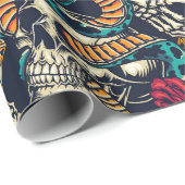 Retro Tattoo Design Geschenkpapier (Rolleneckpunkt)