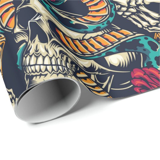 Retro Tattoo Design Geschenkpapier (Rolleneckpunkt)