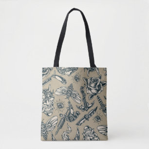 Retro Tattoo-Design Tasche