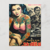 Retro Tattoo Girl Postkarte (Vorderseite)