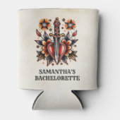 Retro Tattoo Heart Dagger Individuelle Name Bachel Dosenkühler (Vorderseite)