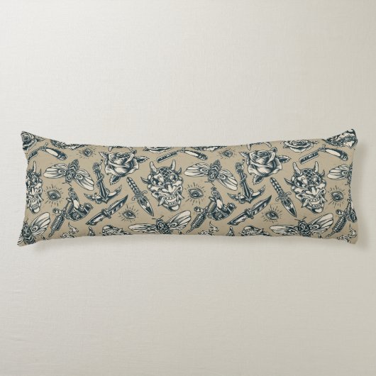 Retro Tattoo Muster Seitenschläferkissen (Vorderseite)