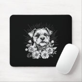 Retro Tattoo Style Border Terrie Dog Lover _1 Mousepad (Mit Mouse)