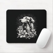 Retro Tattoo Style Borzoi Dog Lover Mousepad (Mit Mouse)