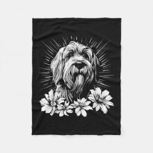 Retro Tattoo Style Briard Hund Lover _1 Fleecedecke