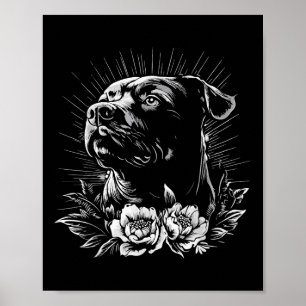 Retro Tattoo Style Rottweiler Dog Lover Poster