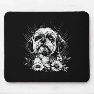 Retro Tattoo Style Shih Tzu Dog Lover Mousepad