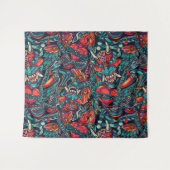 Retro Tattoo Themed Wandteppich (Vorderseite (Horizontal))